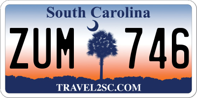 SC license plate ZUM746