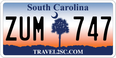 SC license plate ZUM747