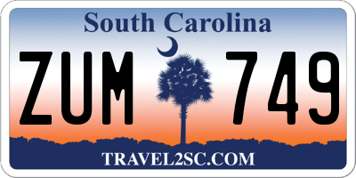 SC license plate ZUM749