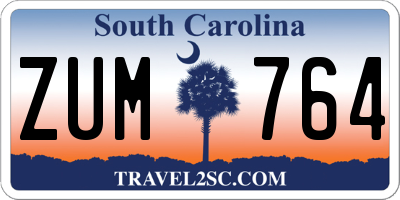 SC license plate ZUM764