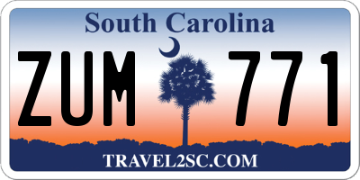 SC license plate ZUM771