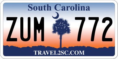 SC license plate ZUM772