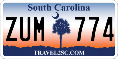 SC license plate ZUM774