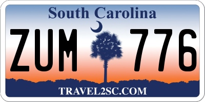 SC license plate ZUM776