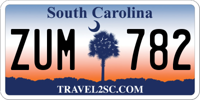 SC license plate ZUM782