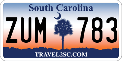 SC license plate ZUM783