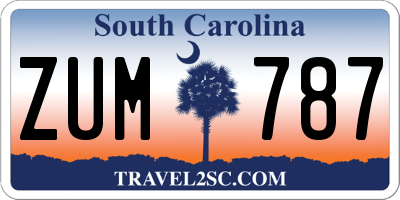 SC license plate ZUM787