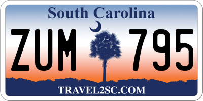 SC license plate ZUM795