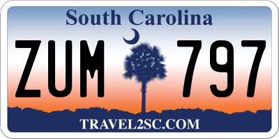 SC license plate ZUM797