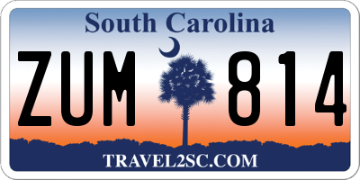 SC license plate ZUM814