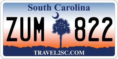 SC license plate ZUM822