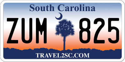SC license plate ZUM825
