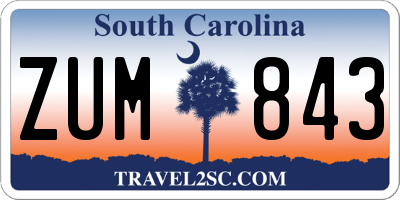 SC license plate ZUM843