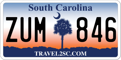 SC license plate ZUM846
