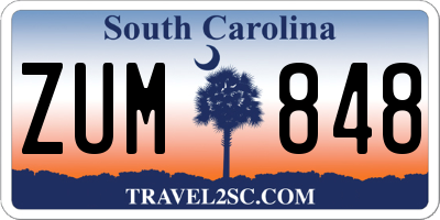 SC license plate ZUM848