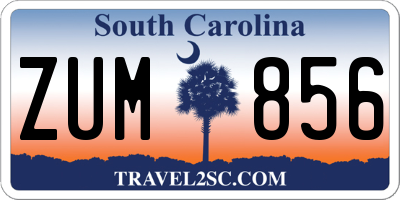 SC license plate ZUM856