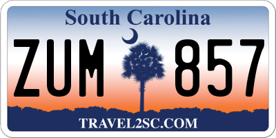 SC license plate ZUM857