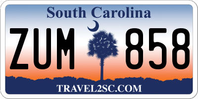 SC license plate ZUM858