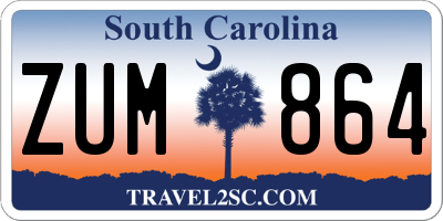 SC license plate ZUM864