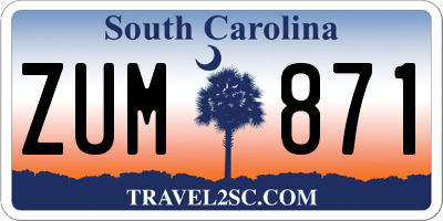 SC license plate ZUM871