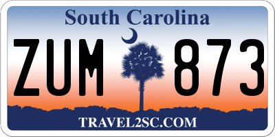 SC license plate ZUM873