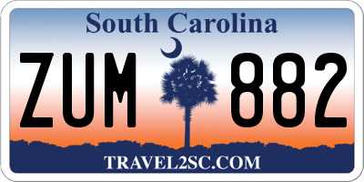 SC license plate ZUM882