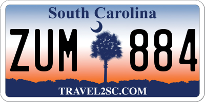 SC license plate ZUM884