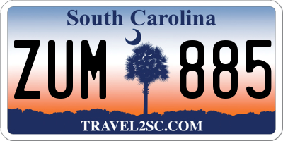 SC license plate ZUM885