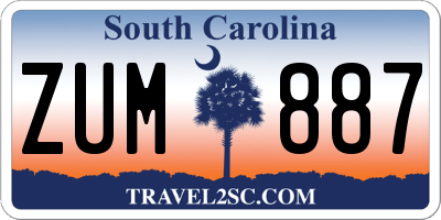 SC license plate ZUM887
