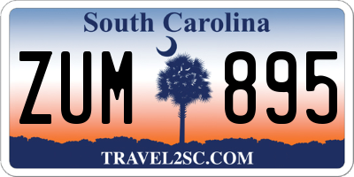 SC license plate ZUM895