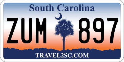 SC license plate ZUM897