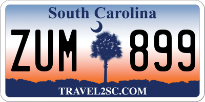 SC license plate ZUM899