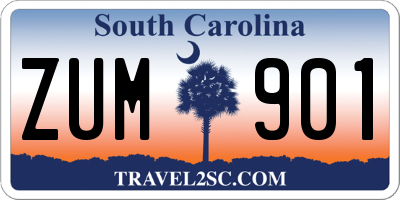 SC license plate ZUM901