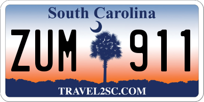 SC license plate ZUM911