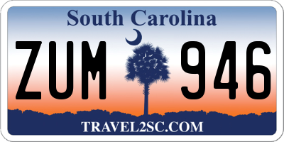 SC license plate ZUM946