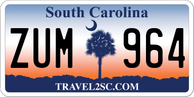 SC license plate ZUM964