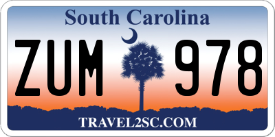 SC license plate ZUM978