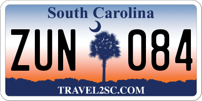 SC license plate ZUN084