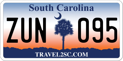 SC license plate ZUN095