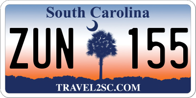 SC license plate ZUN155