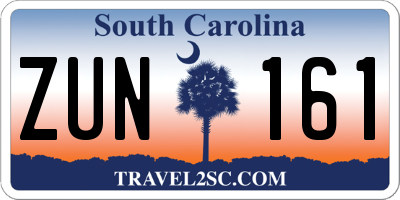 SC license plate ZUN161