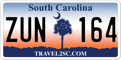 SC license plate ZUN164