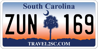 SC license plate ZUN169
