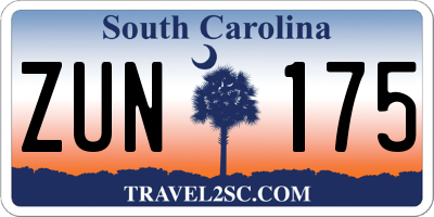 SC license plate ZUN175