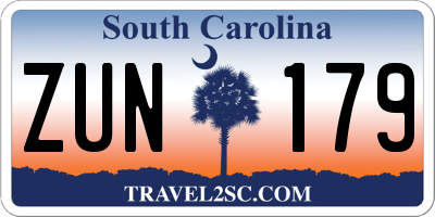SC license plate ZUN179