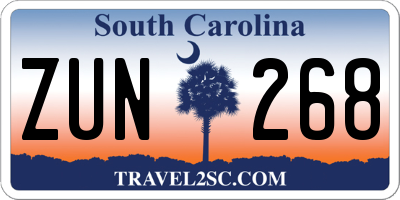SC license plate ZUN268