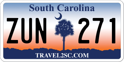SC license plate ZUN271