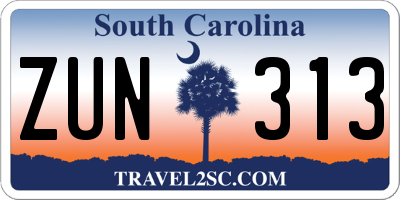 SC license plate ZUN313