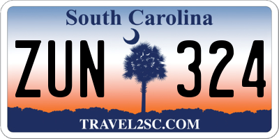 SC license plate ZUN324