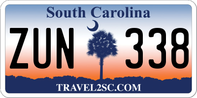 SC license plate ZUN338